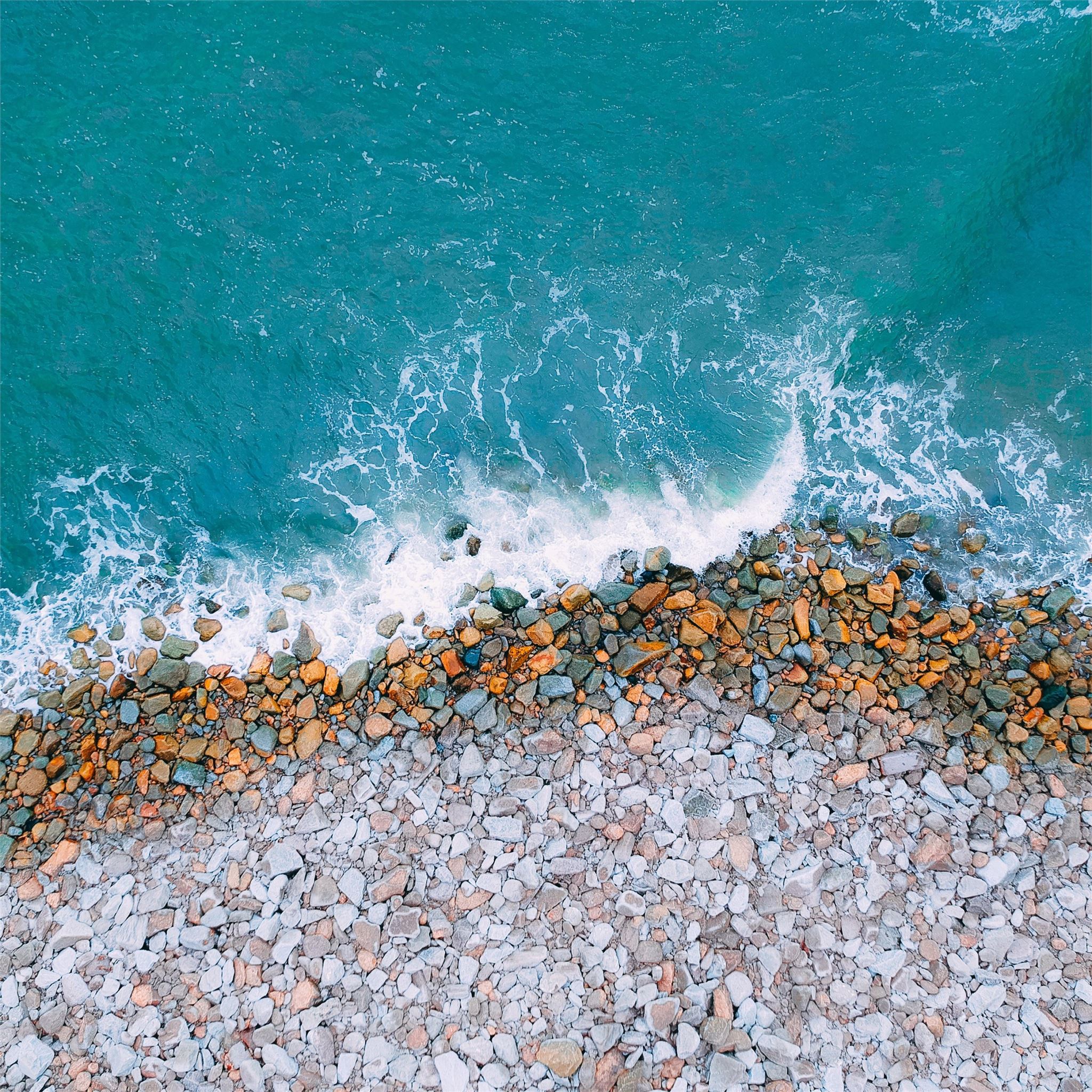 water body drone shot 4k iPad Air Wallpaper Free Download