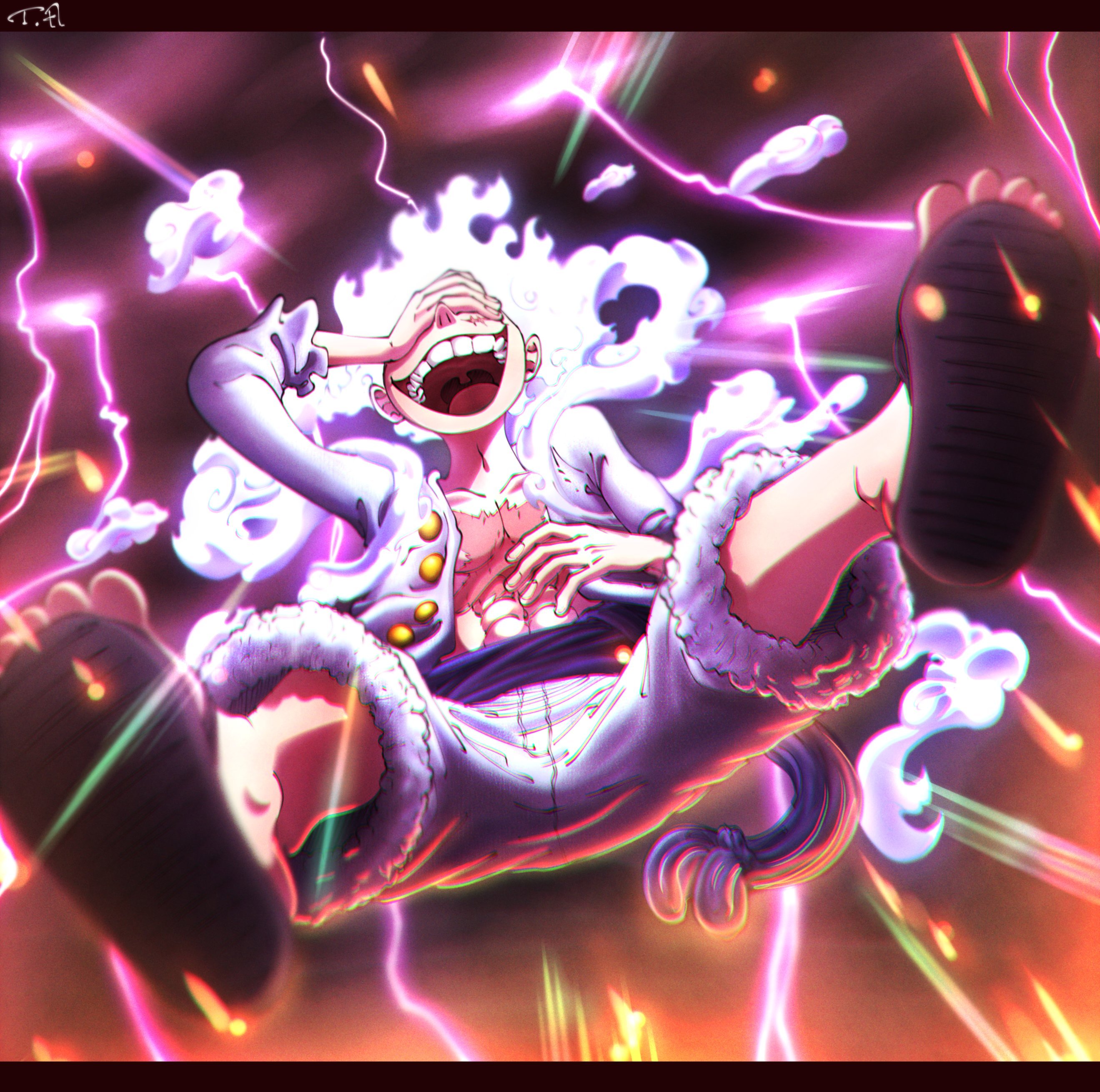 Laughing Wallpaper 4K, Luffy, One Piece, 5K