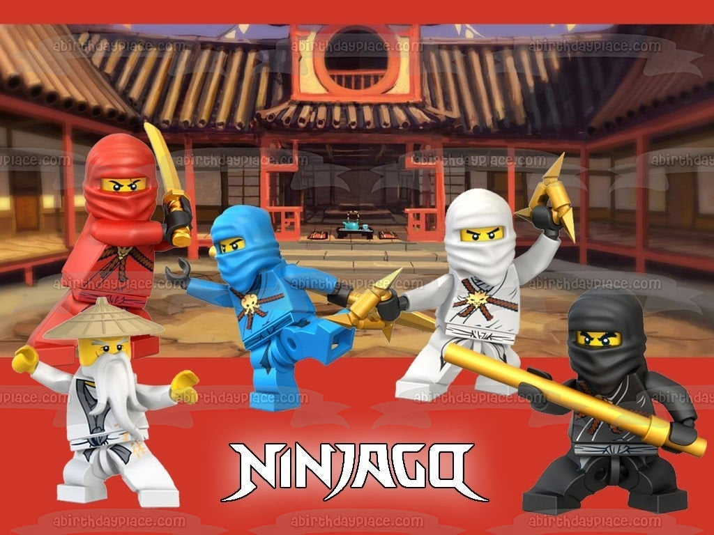LEGO Ninjago Ninjas Master Wu Kai Cole Zane Jay Edible Cake Topper Ima