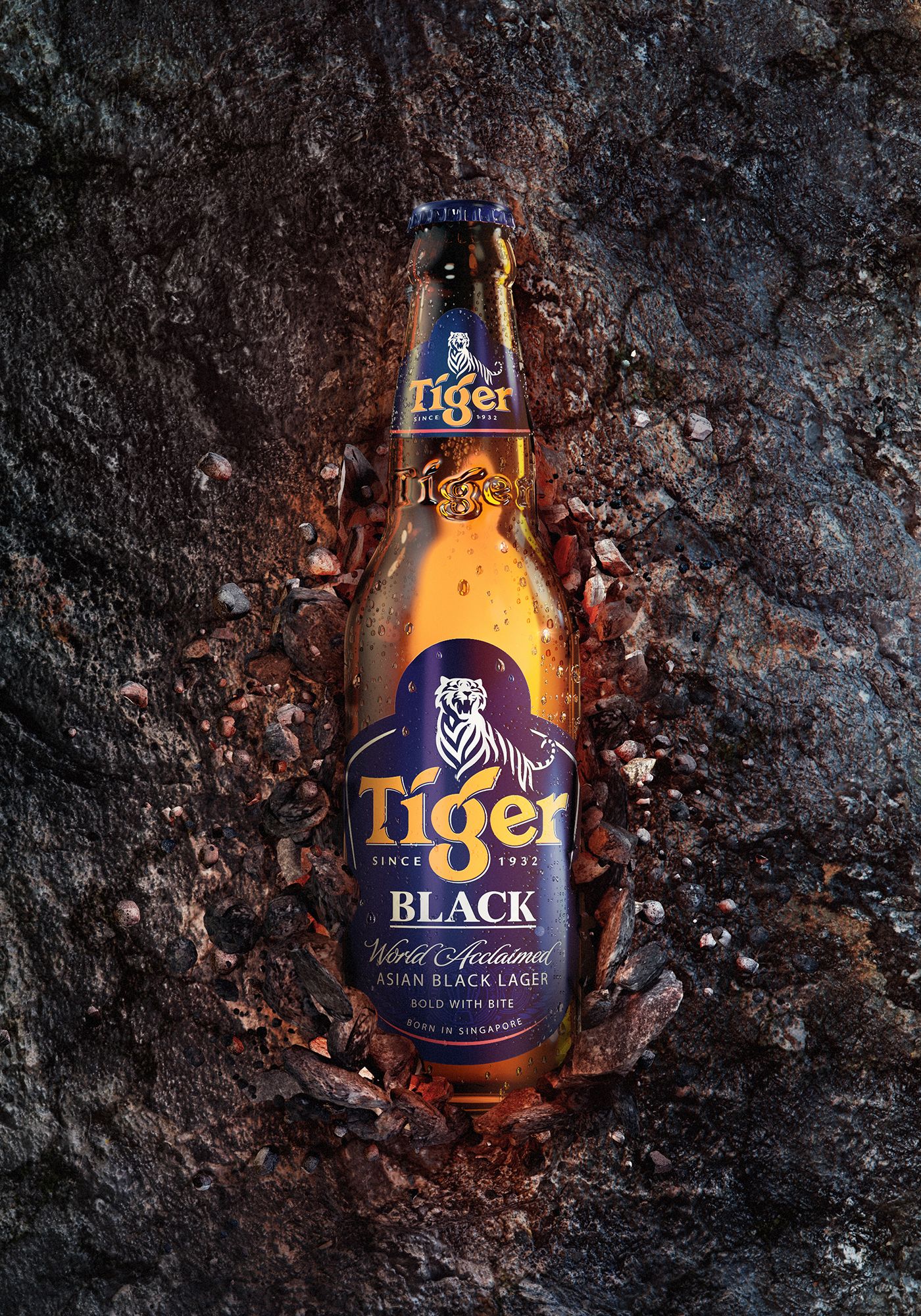 Strikingly Bold. Refreshingly Smooth. Unexpected In Every Way. Introducing The All New Tiger Black And White. The. Tiger Beer, Creative Advertising, Bottle Design