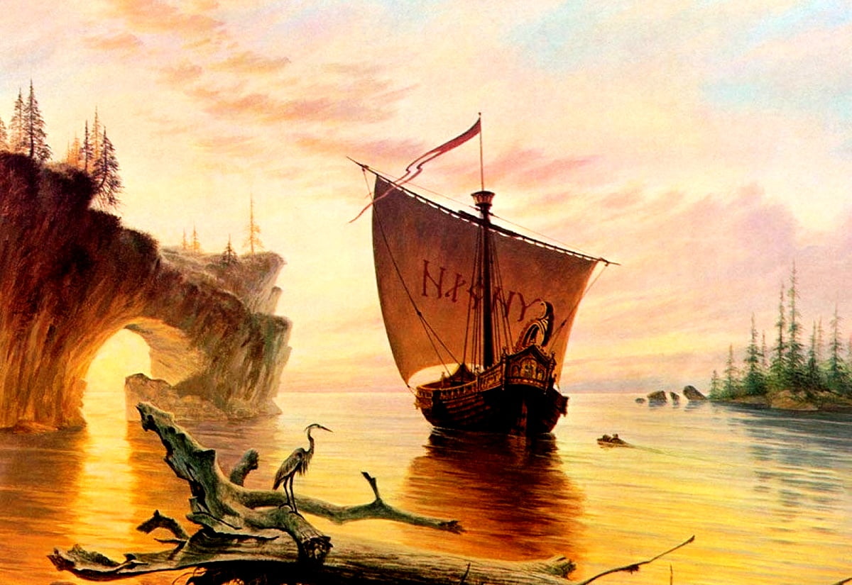 Fantasy, Painting, Caravel background. Best Free photo