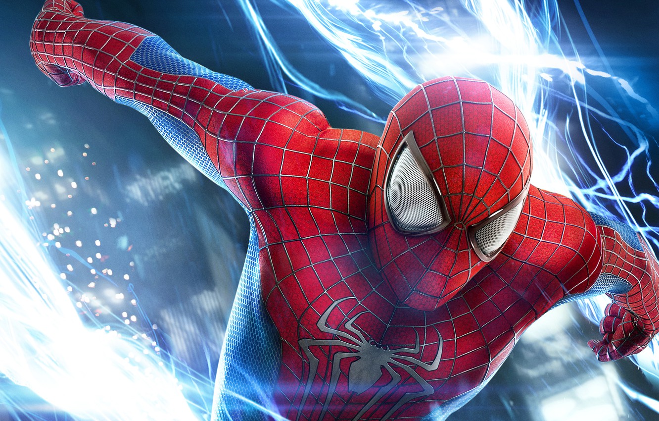 Wallpaper City, USA, Red, Fantasy, Hero, Amazing, Blue, Electro, Lightning, Color, New York, and, The, Wallpaper, Boy, Spider image for desktop, section фильмы