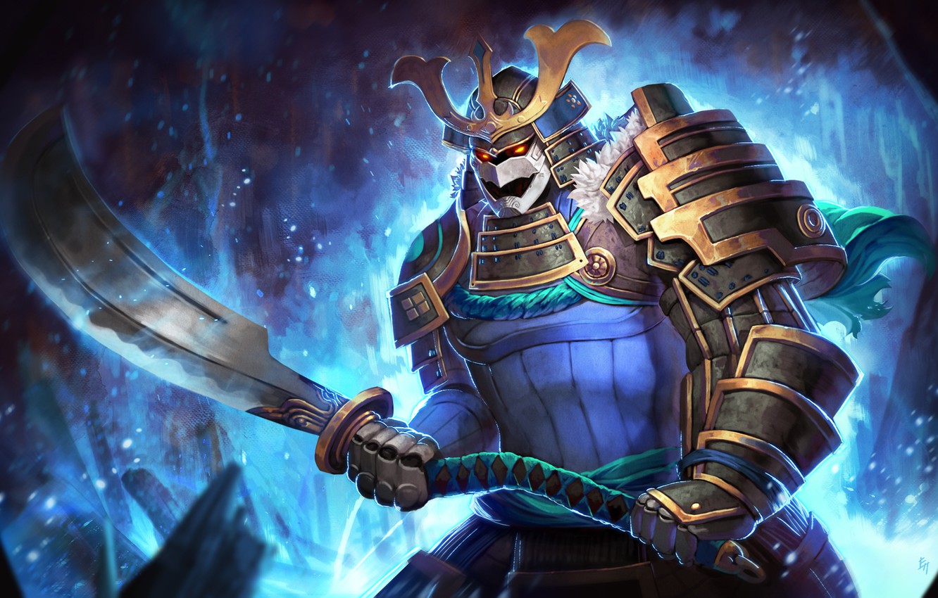 Wallpaper sword, warrior, art, samurai, Dota 2, Sven, Rogue Knight image for desktop, section игры