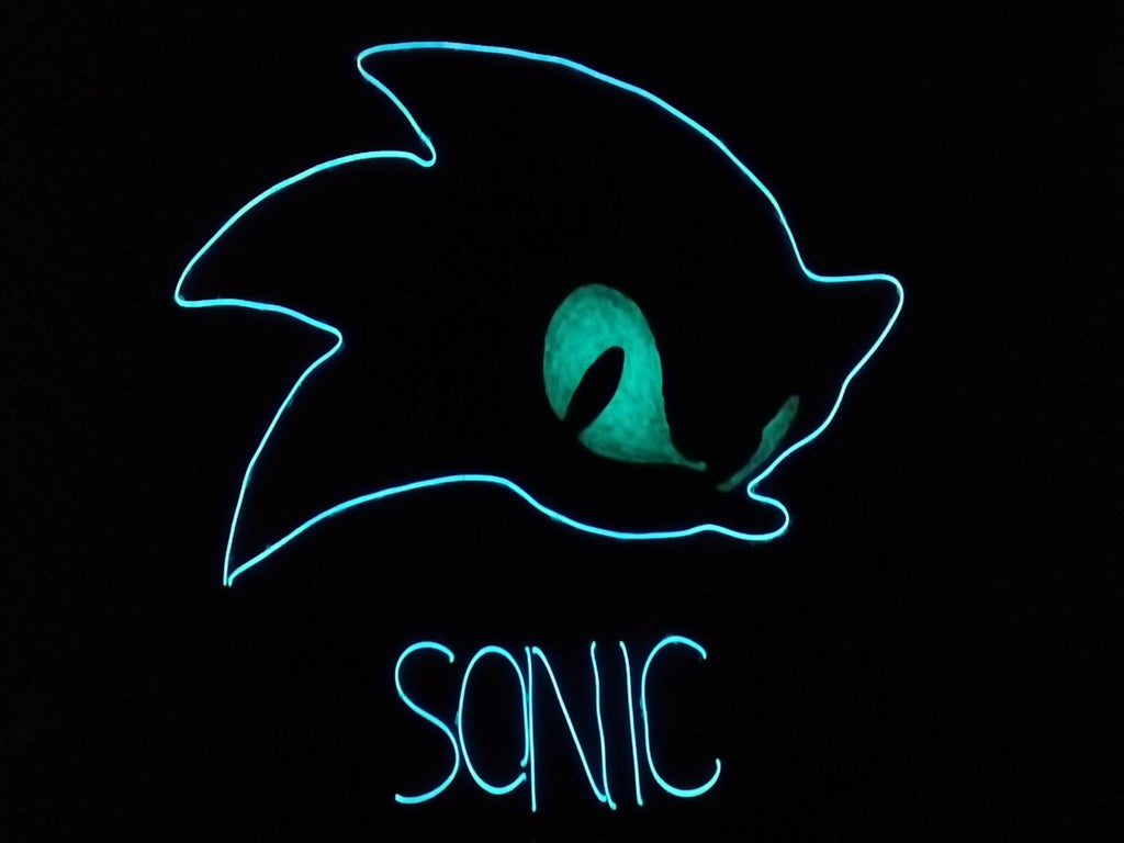 Sonic the Hedgehog Neon Sign, 7 Steps