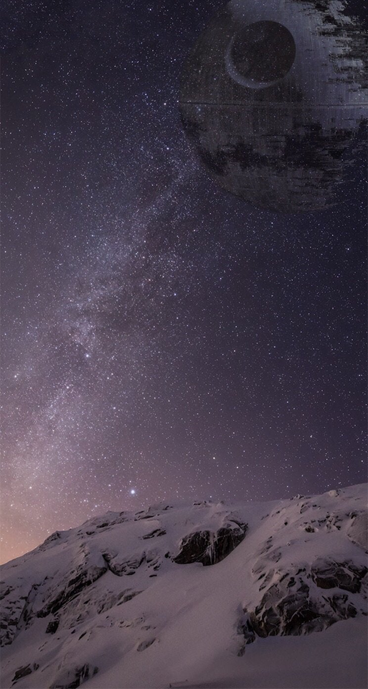 Death Star + Stock iOS8 Wallpaper
