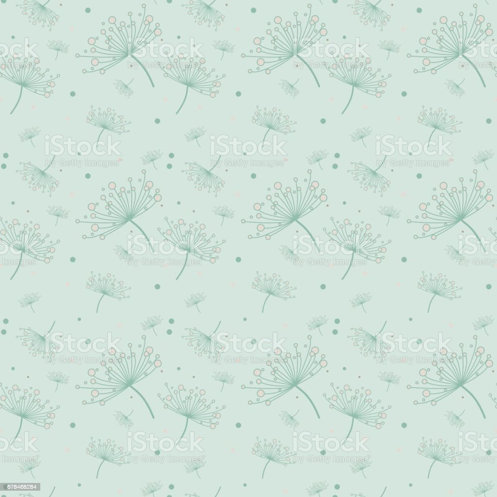 Simple Seamless Pattern With Dandelions In Mint And Light Pink Color Floral Seamless Background For Dress Manufacturing Wallpaper Prints Gift Wrap And Scrapbook Stock Illustration Image Now