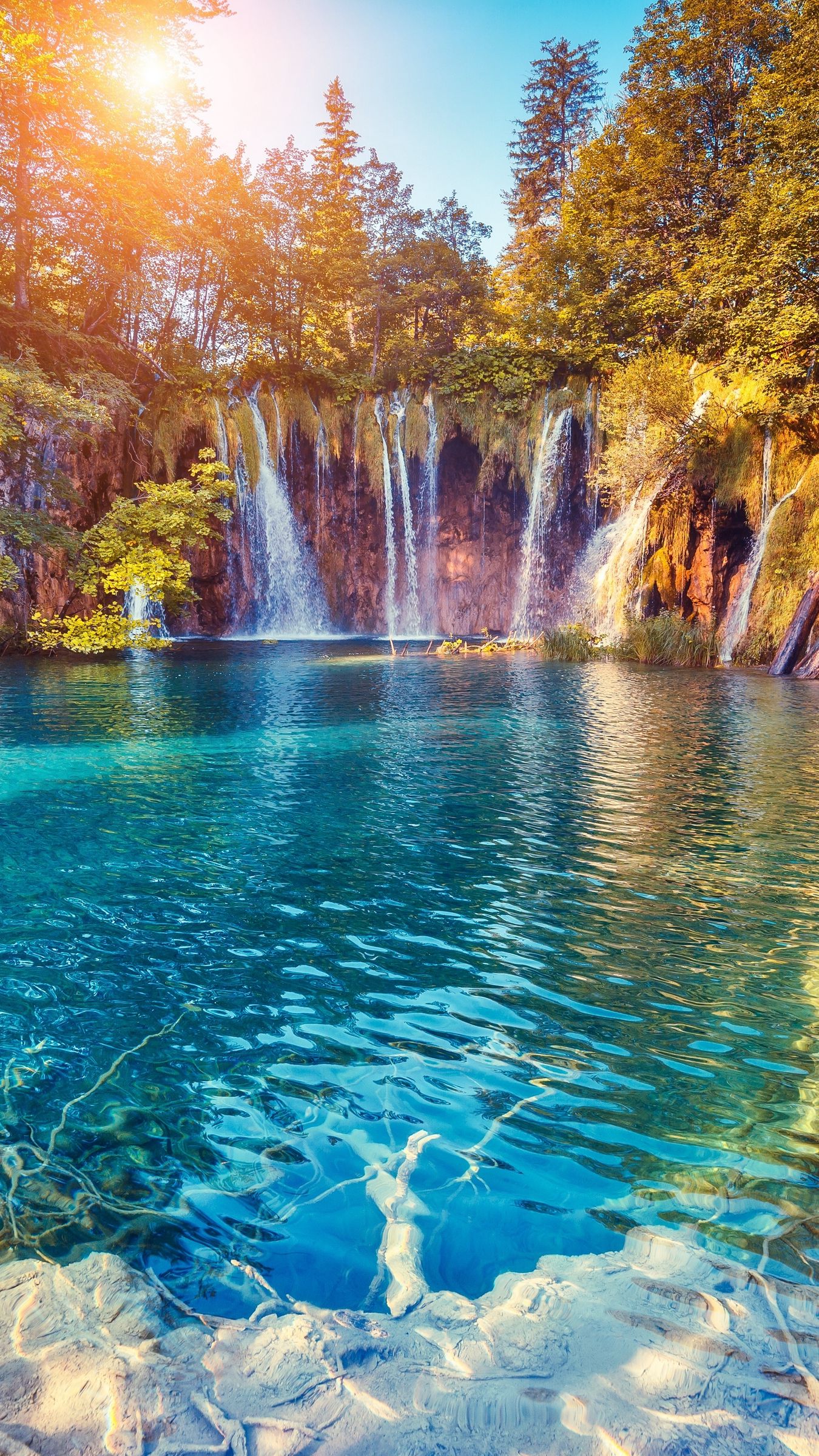 Download wallpaper 1350x2400 waterfall