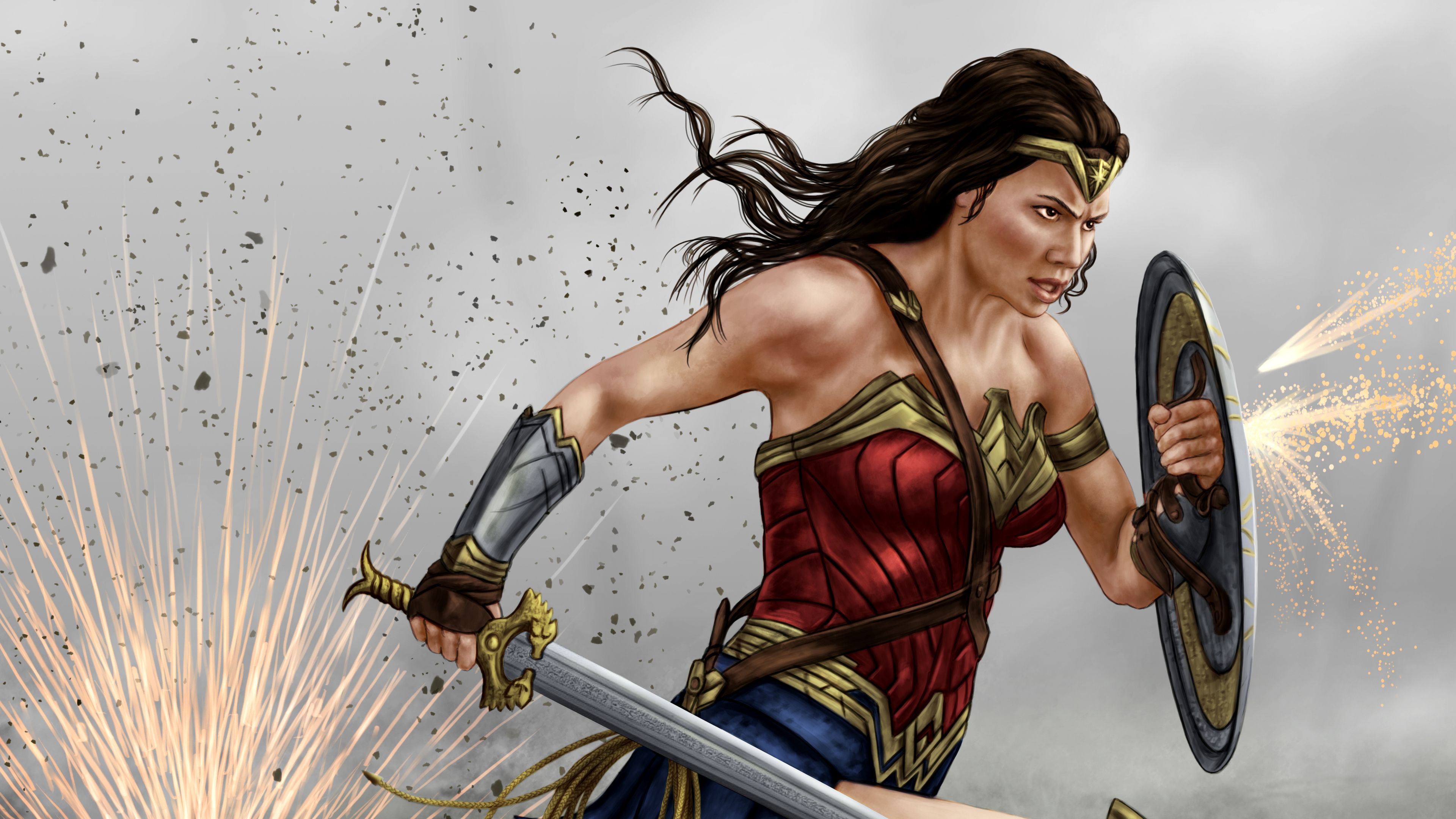 Wonder Woman Painting Art 4k Wonder Woman Wallpaper, Superheroes Wallpaper, Hd Wallpaper, Digital Art Wallpaper, D. Woman Painting, Wonder Woman, Art Painting
