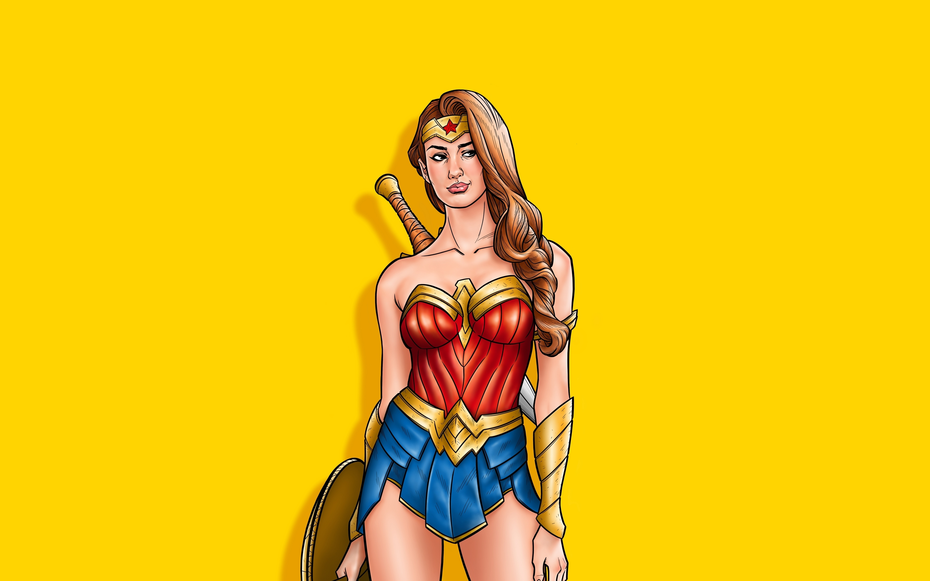 Download 3840x2400 wonder woman, warrior, minimal art 4k wallpaper, 4k, ultra HD 16:10 wallpaper, 3840x2400 HD image, background, 20207