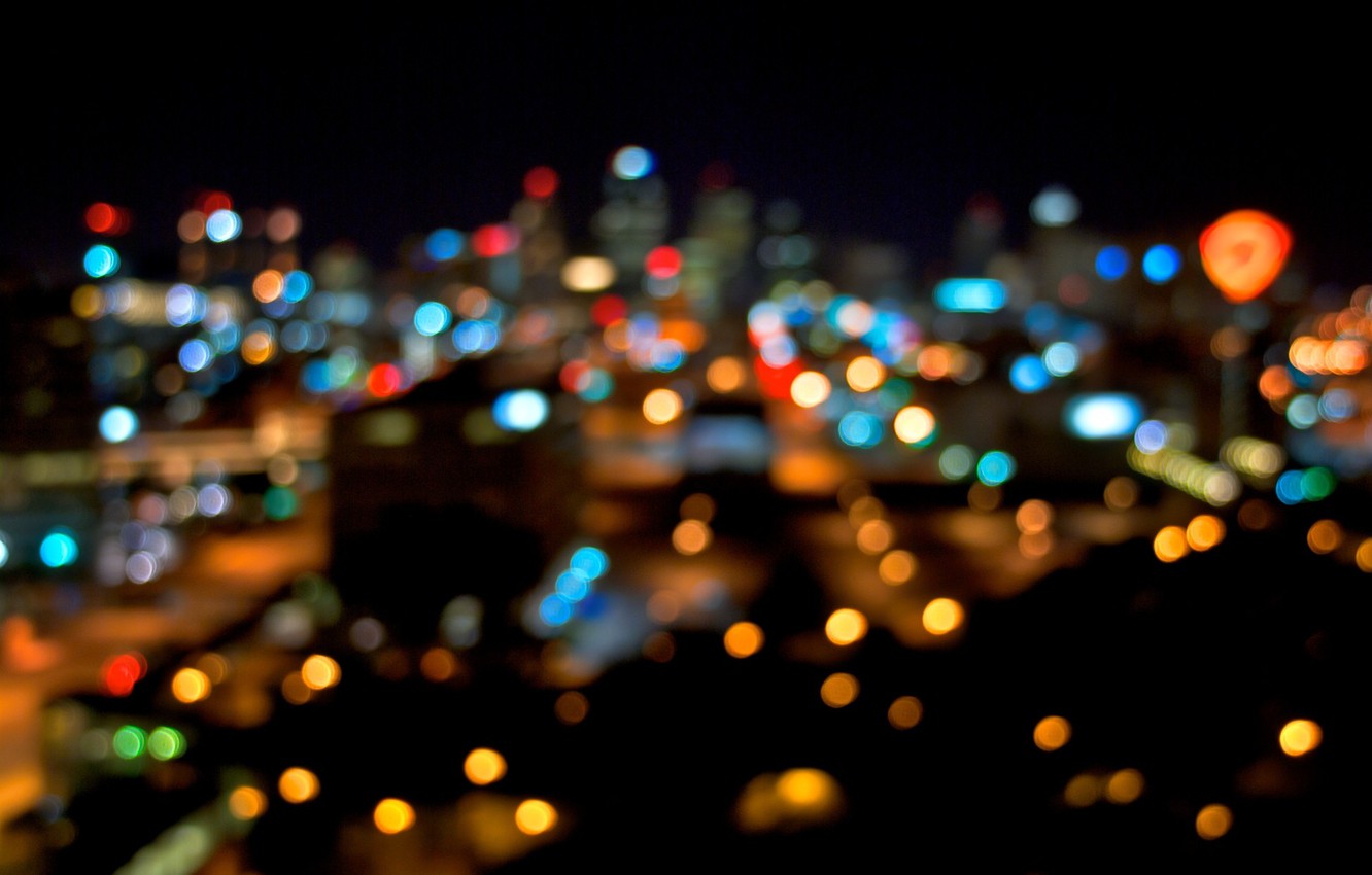 Wallpaper night, the city, blur, night city lights image for desktop, section разное