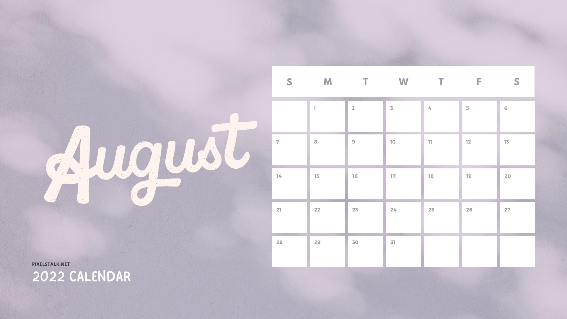 August 2022 Calendar Wallpapers HD For Desktop