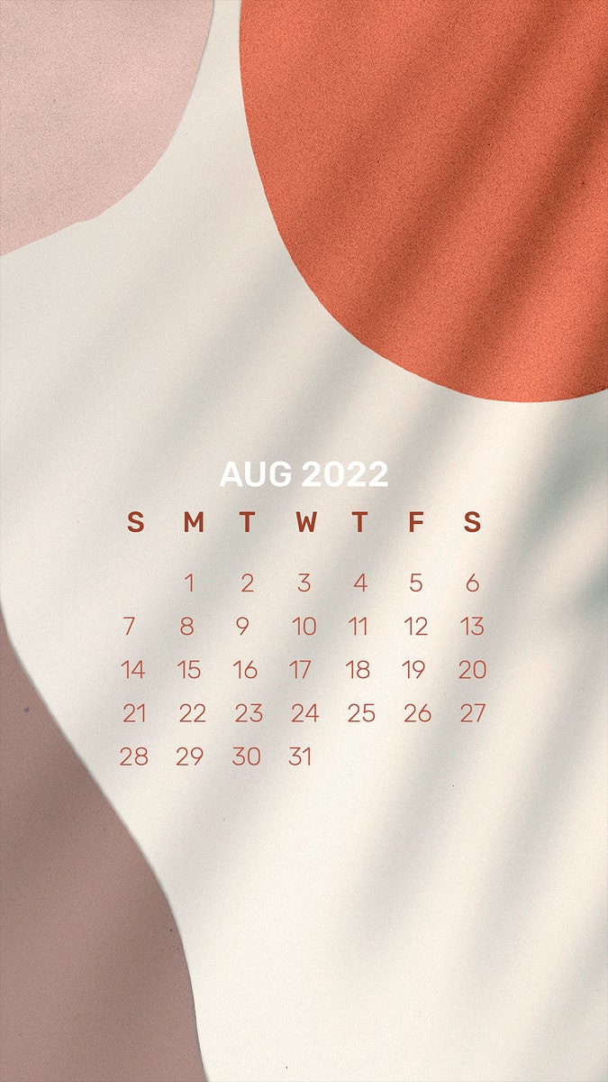 Abstract 2022 August calendar template,