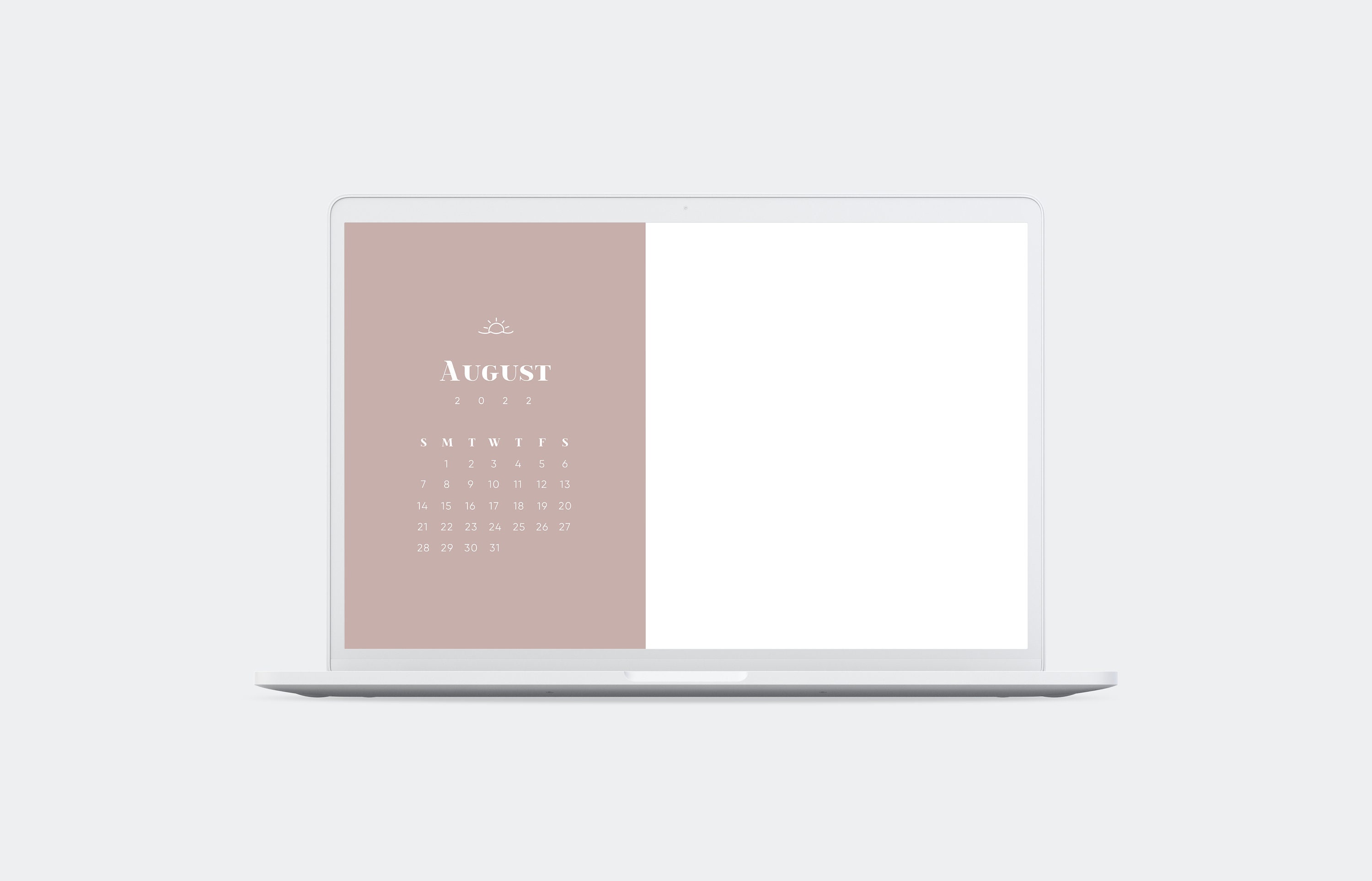 August 2022 Desktop Calendar Wallpapers Minimal Aesthetic