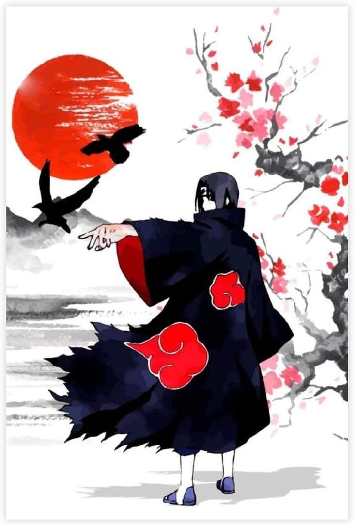Best Itachi Uchiha Wallpaper Poster Living Room Bedroom Decoration Unframe Style112×18inch(30×45cm). Naruto Painting, Anime, Anime Canvas