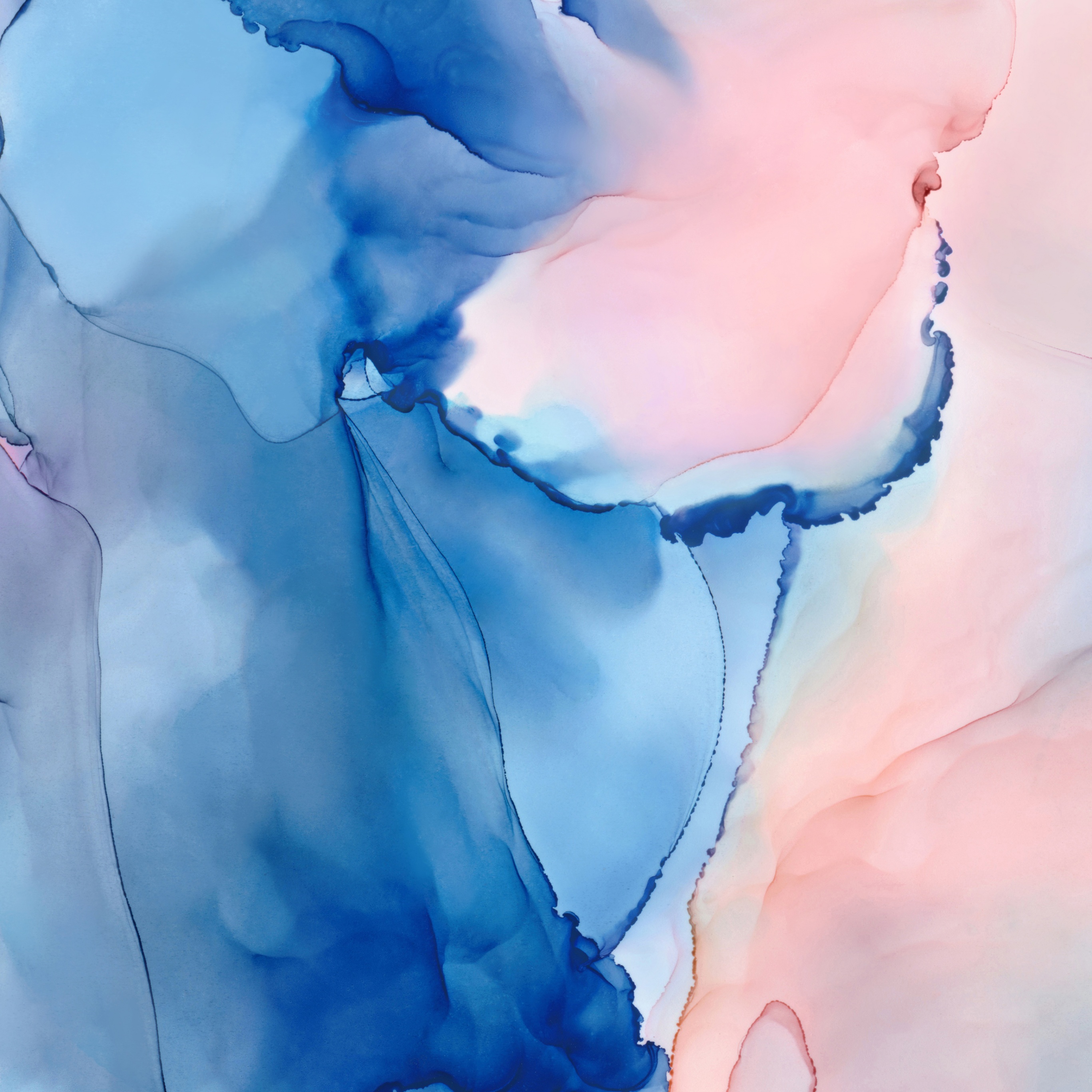 Huawei MediaPad Wallpaper 4K, Watercolors, Blue, Stock, Abstract