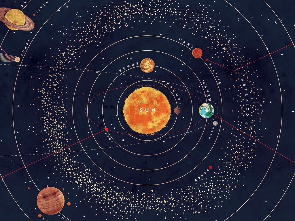 Solar System Space Art Cover Red Blue. Pantalla De Laptop, Fondo De Pantalla Mac, Fondo De Pantalla Laptop