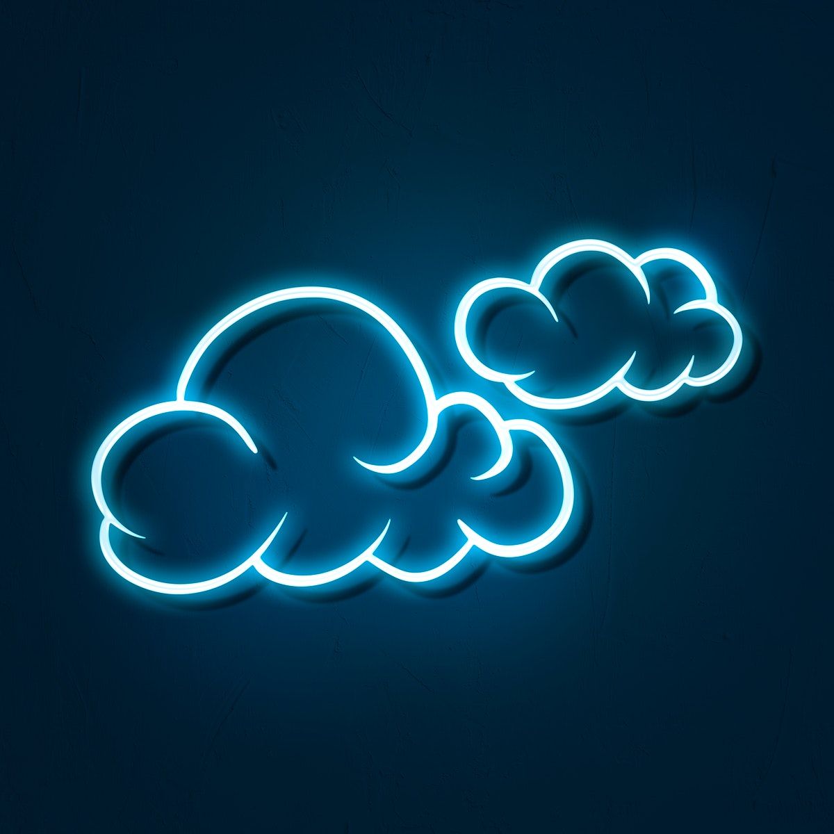Blue neon clouds sticker overlay design resource / NingZk V. Blue neon lights, Light blue aesthetic, Cloud stickers