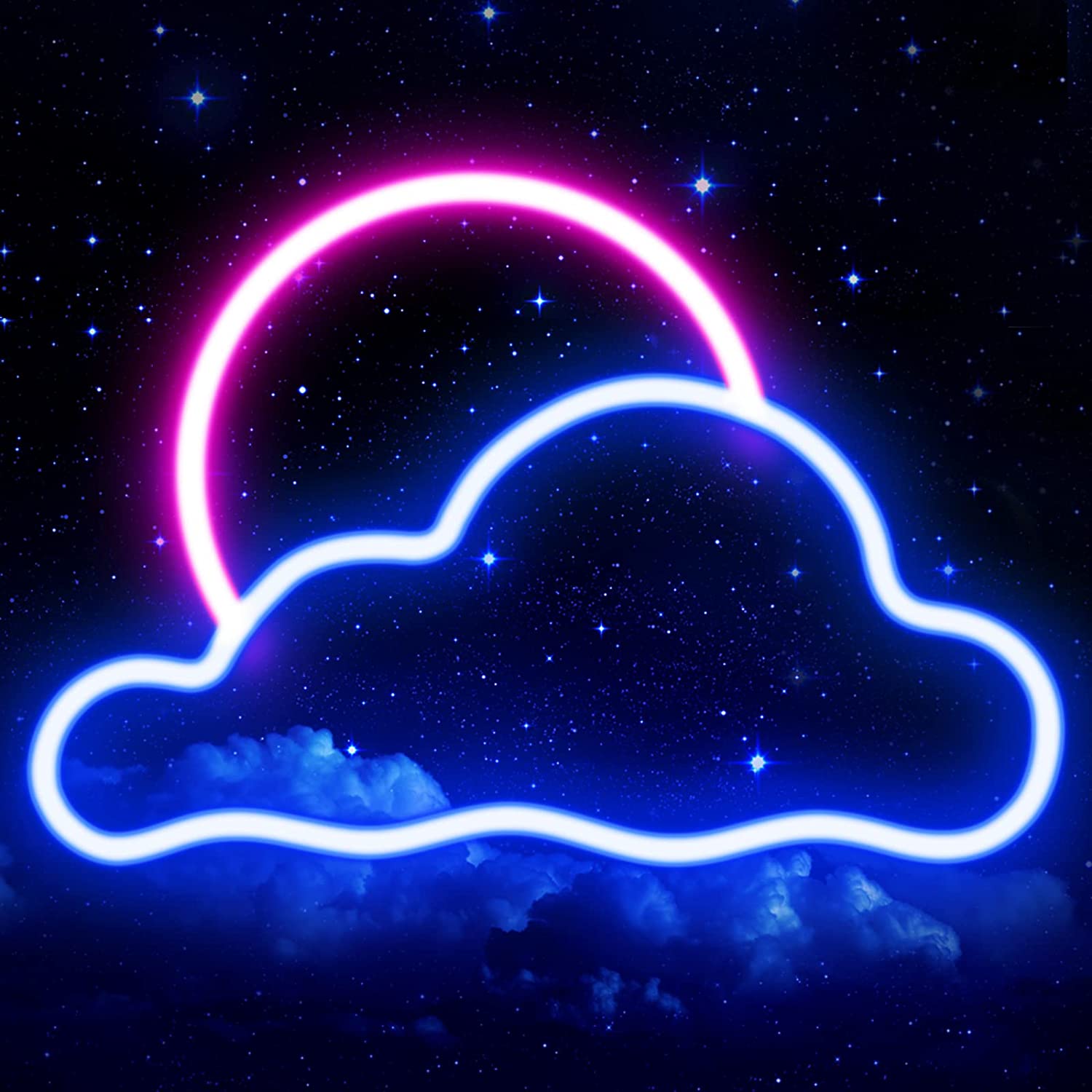 Amazon.com, Neon Sign, Cloud and Sun Led Neon Signs Wall Light, Battery or USB Powered Light Up Both Sides Neon Light for Bedroom, Kids Room, Home, Bar, Party, Festival, Christmas, Wedding, Tools