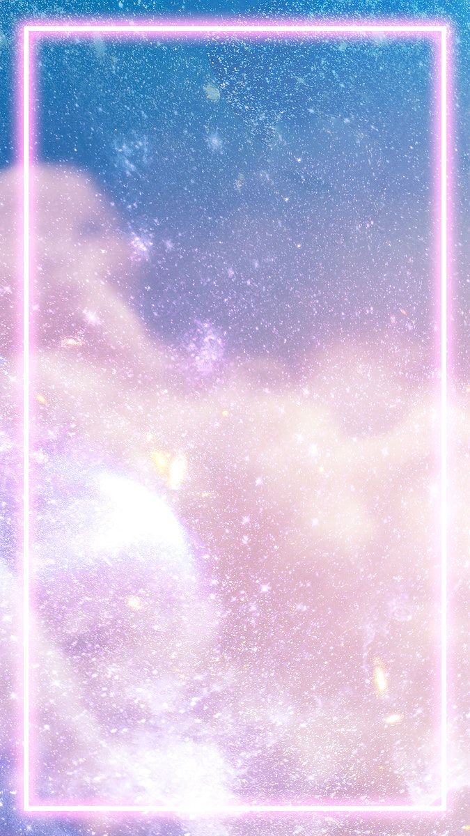 Pink neon frame on a pastel galaxy background. free image / Adj. Purple galaxy wallpaper, Galaxy wallpaper iphone, Pastel galaxy