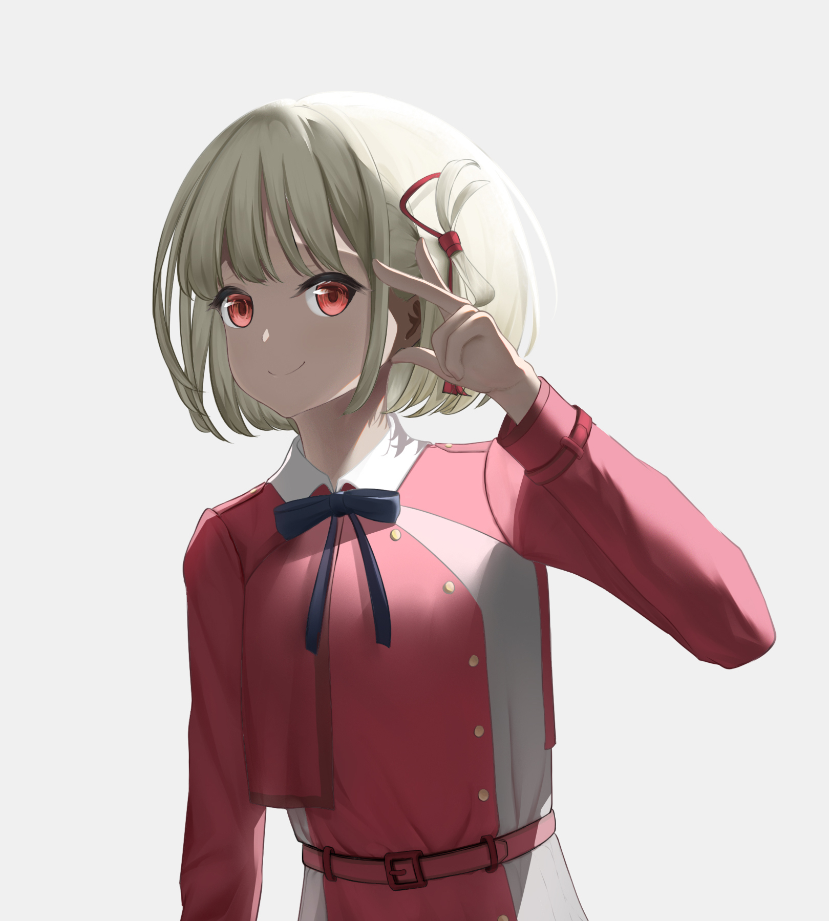 Lycoris Recoil Nishikigi Chisato Anime Anime Girls Short Hair Solo Artwork Digital Art Fan Art Blond Wallpaper:1619x1798