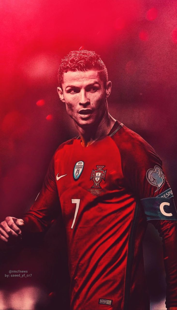 Download Cristiano Ronaldo Portugal Red Background Red Jersey