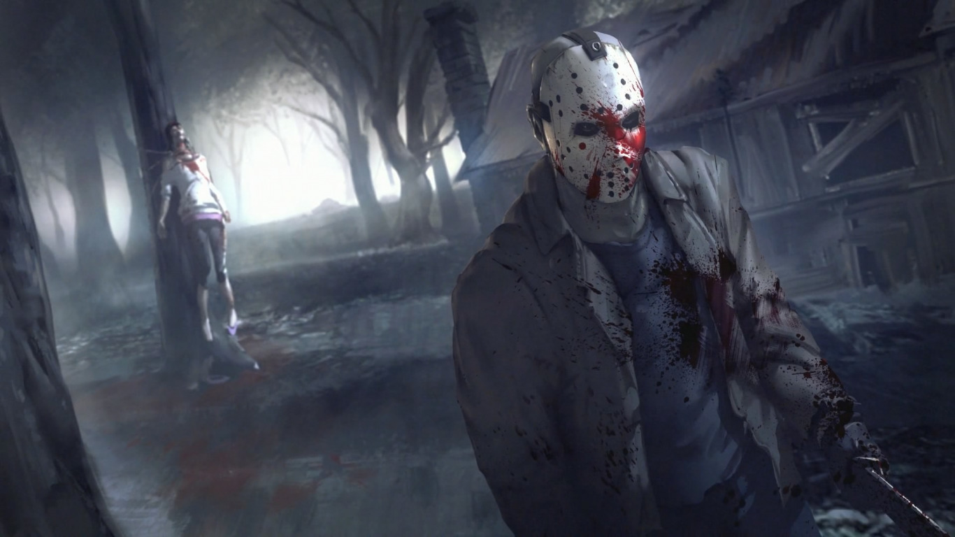 Download wallpaper mask, Friday the 13th, fighter, Mortal Kombat X, Jason Voorhees, mk section games in resolution 1366x768