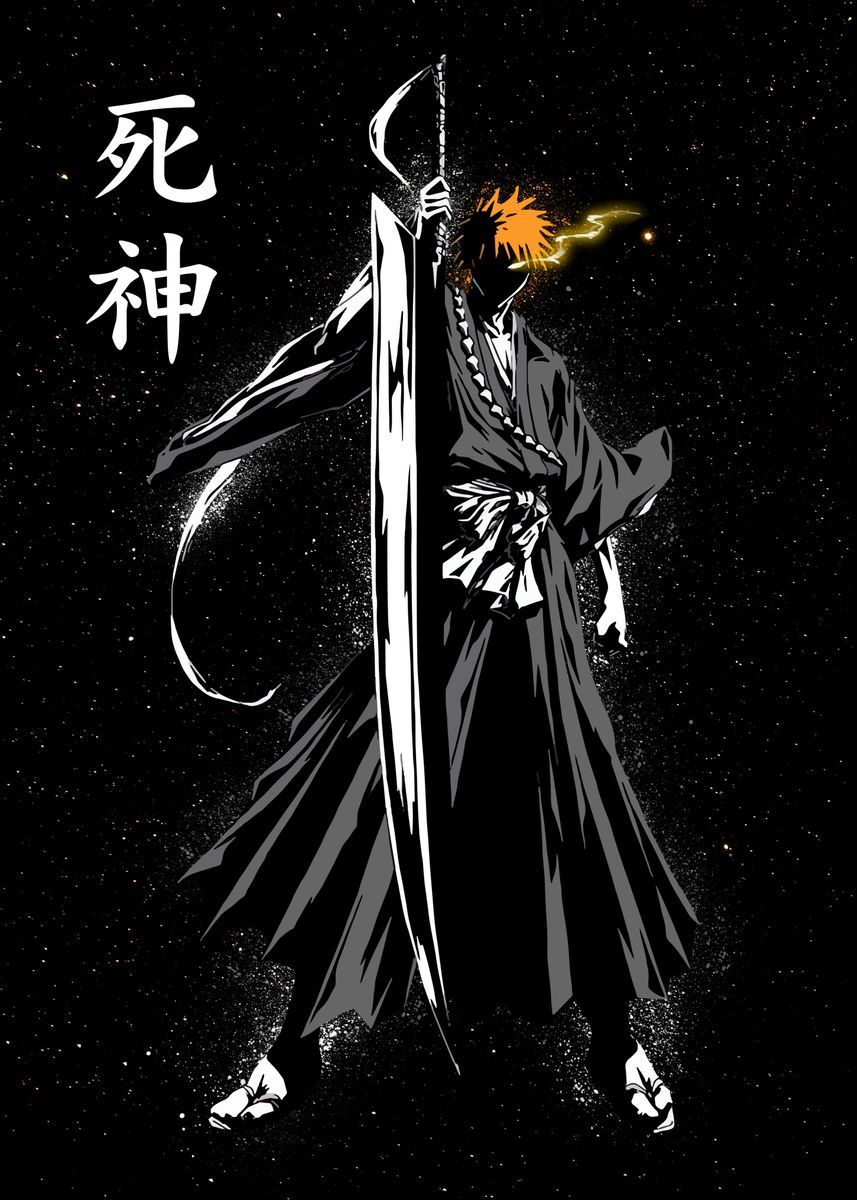 Shinigami' Poster by hans skon. Displate. Bleach anime ichigo, Bleach anime, Bleach anime art