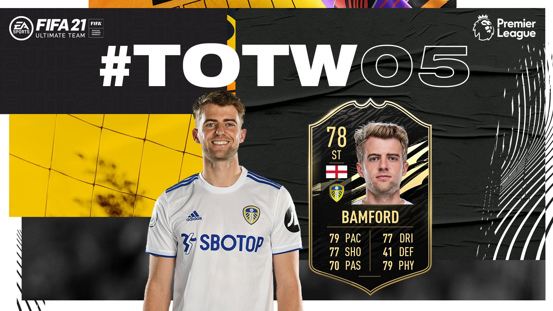 Patrick Bamford Included in the EA Sports FIFA 21 Premier League Team of the Season