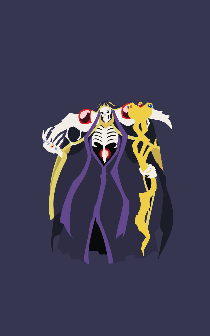 Download Minimal, Anime, Ainz Ooal Gown, Overlord, Artwork Wallpaper, 800x1280, Samsung Galaxy Note GT N7000, Meizu MX 2