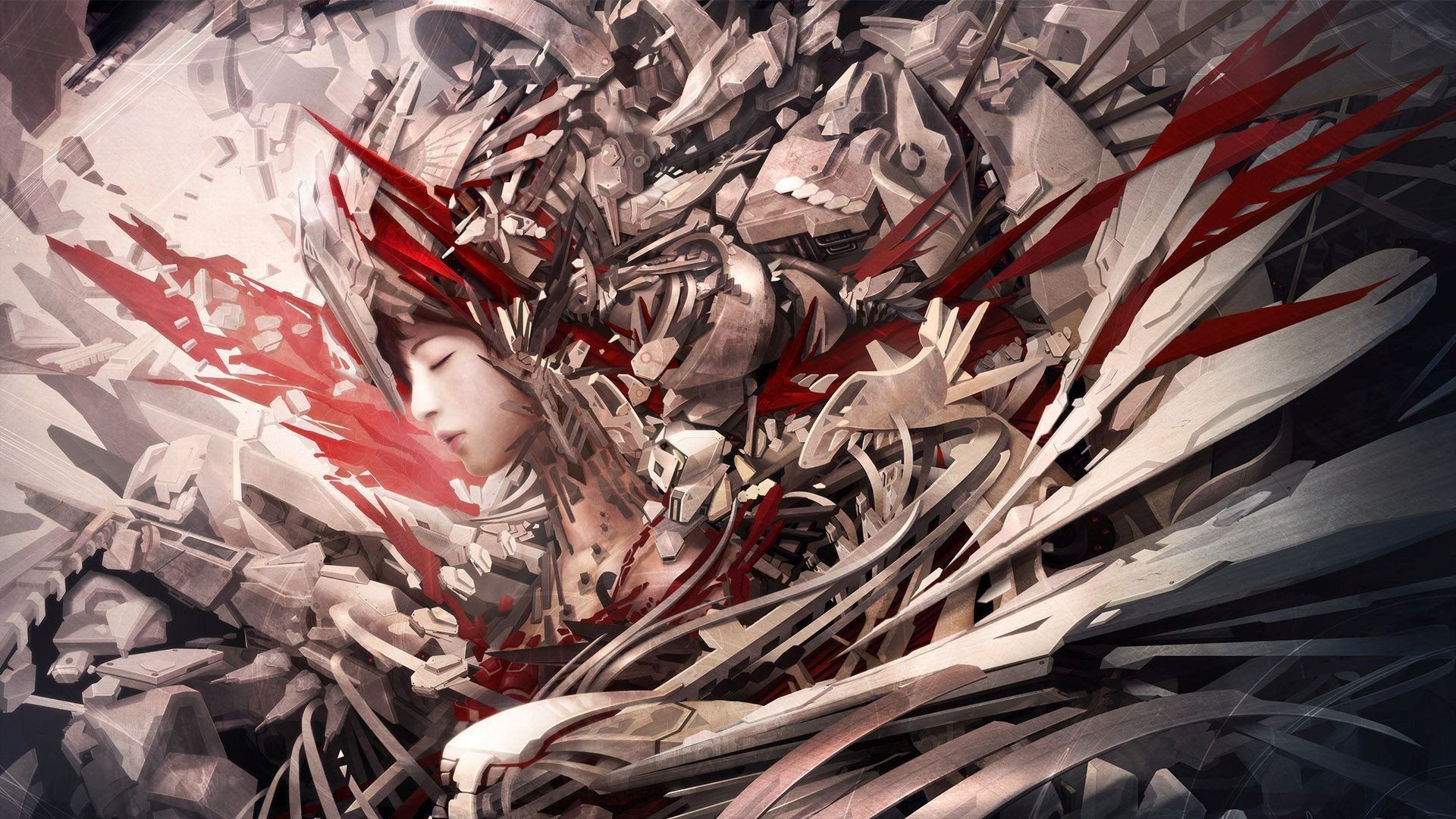 White and Red Anime Wallpaper Free White and Red Anime Background