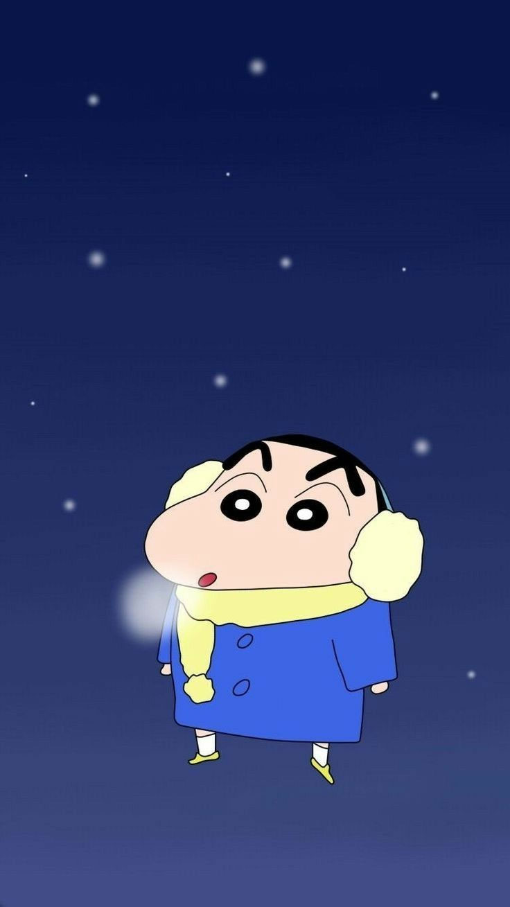 Shinchan Wallpaper Photo, Snowing Shinchan Wallpaper