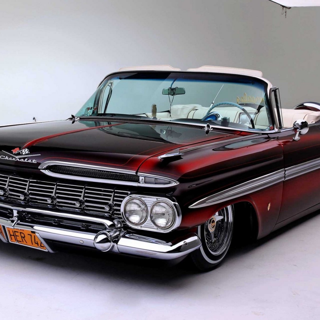 Download Chevrolet Low Rider, Chevrolet, Low rider, Impala, 1959 Wallpaper in 1024x1024 Resolution