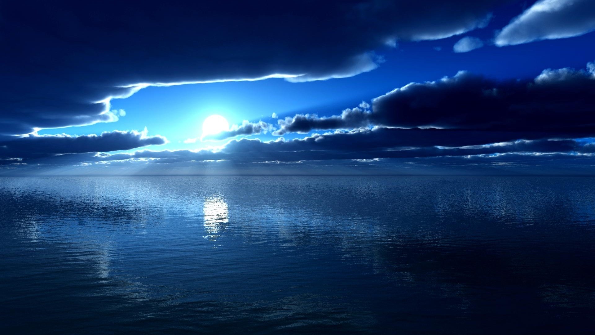 The Blue Sunset HD wallpaper