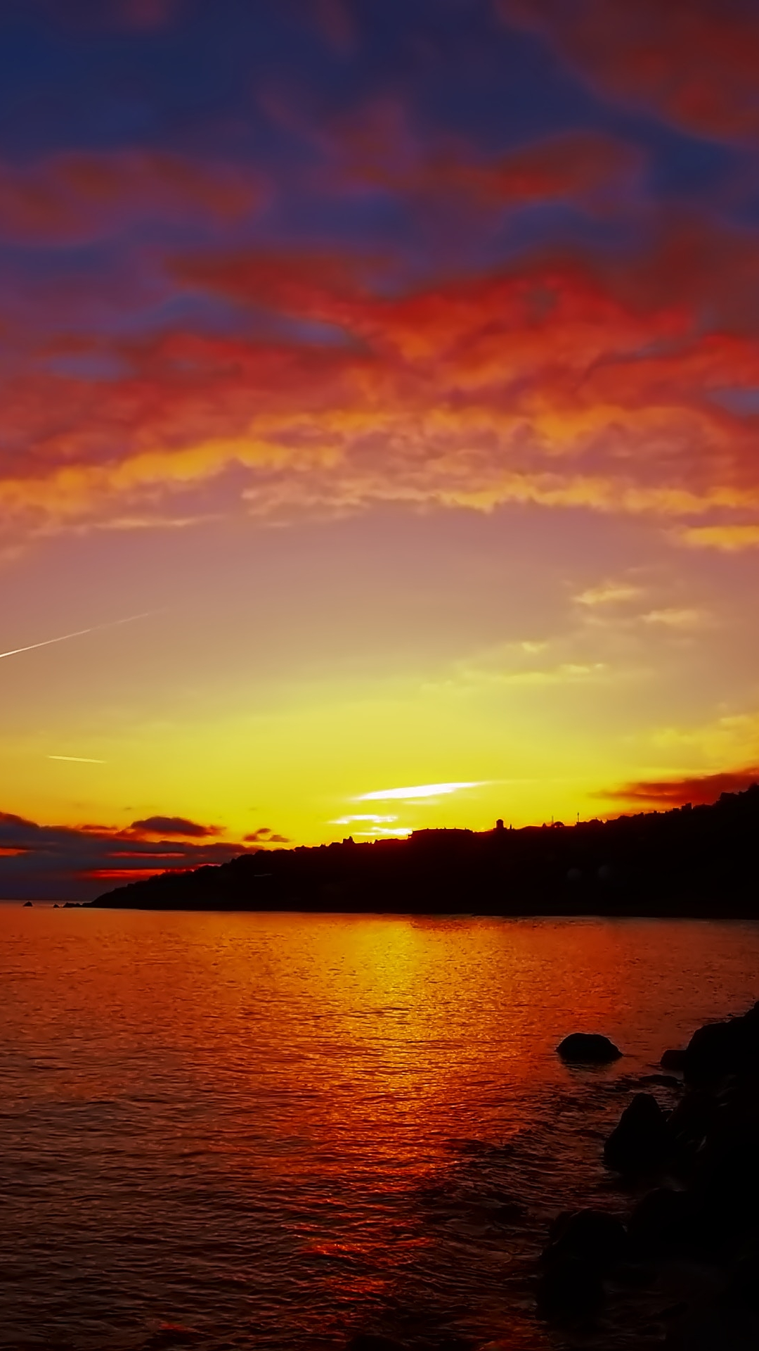 Orange and Blue Sunset iPhone Wallpaper