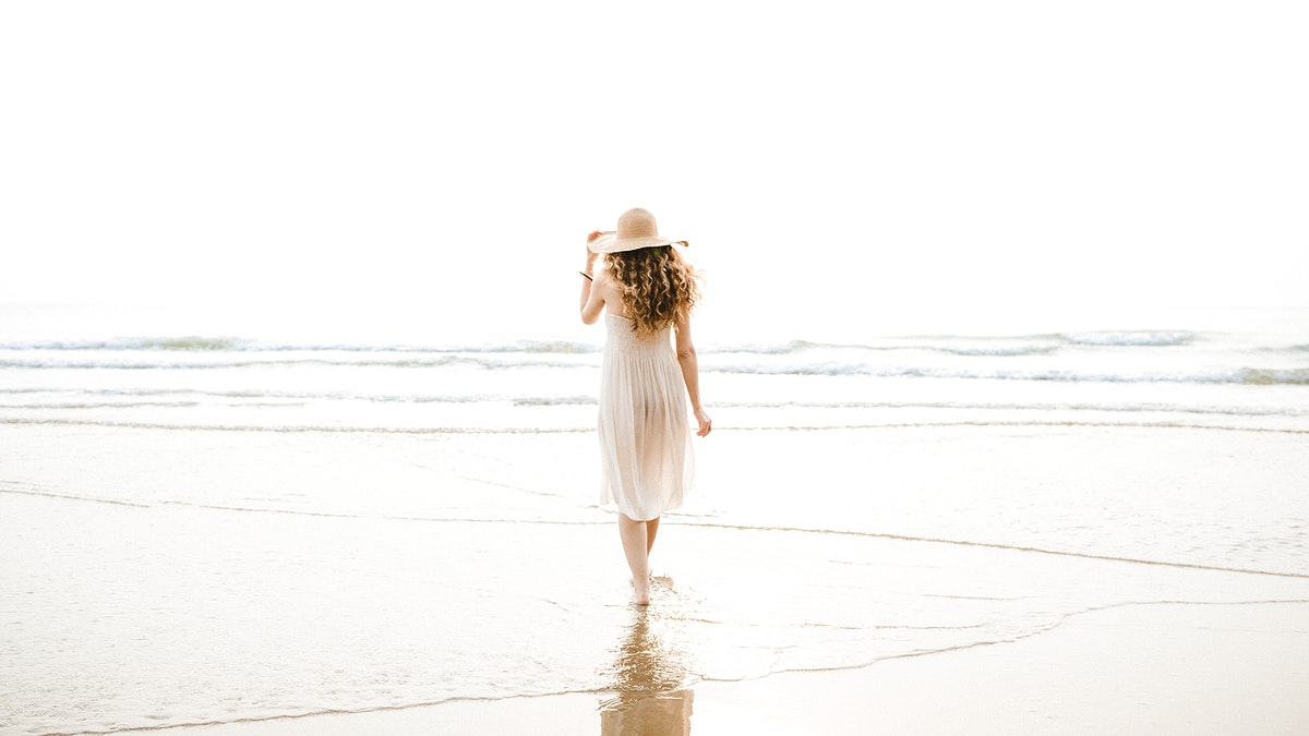 Summer beach wallpaper woman aesthetic