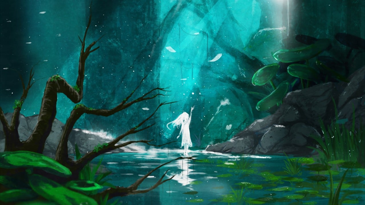 Wallpaper Girl, Fantasy forest, world, 4K, Art