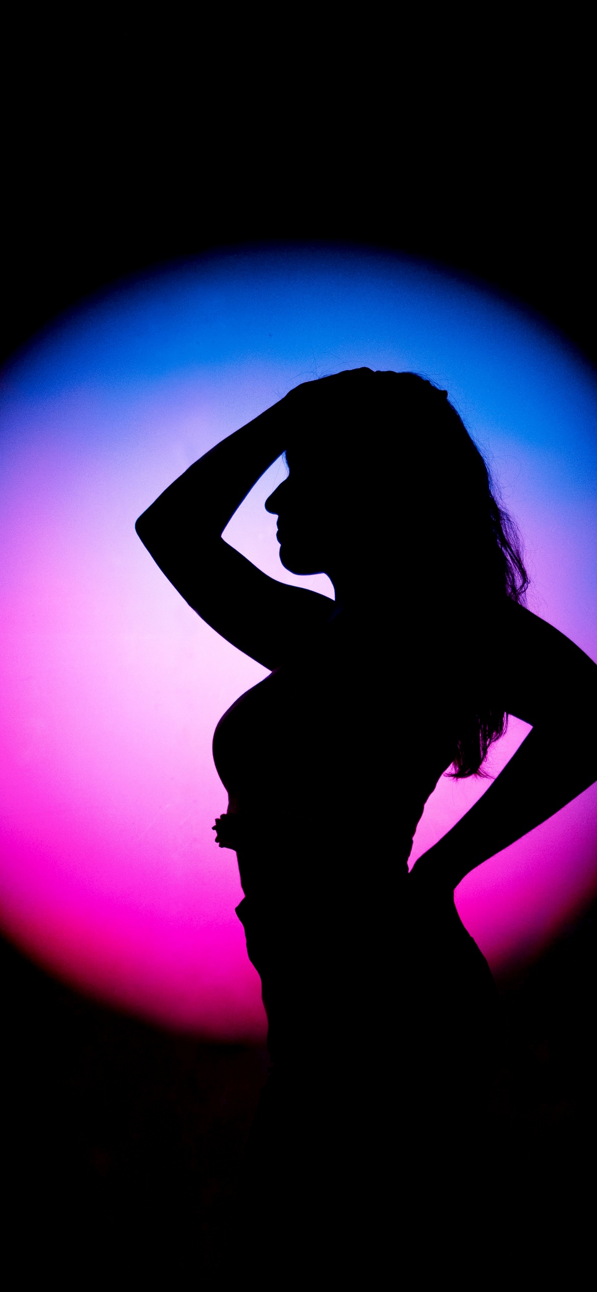 Girl Wallpaper 4K, Woman, Light, Silhouette, Pose, Style, Circular, Photography