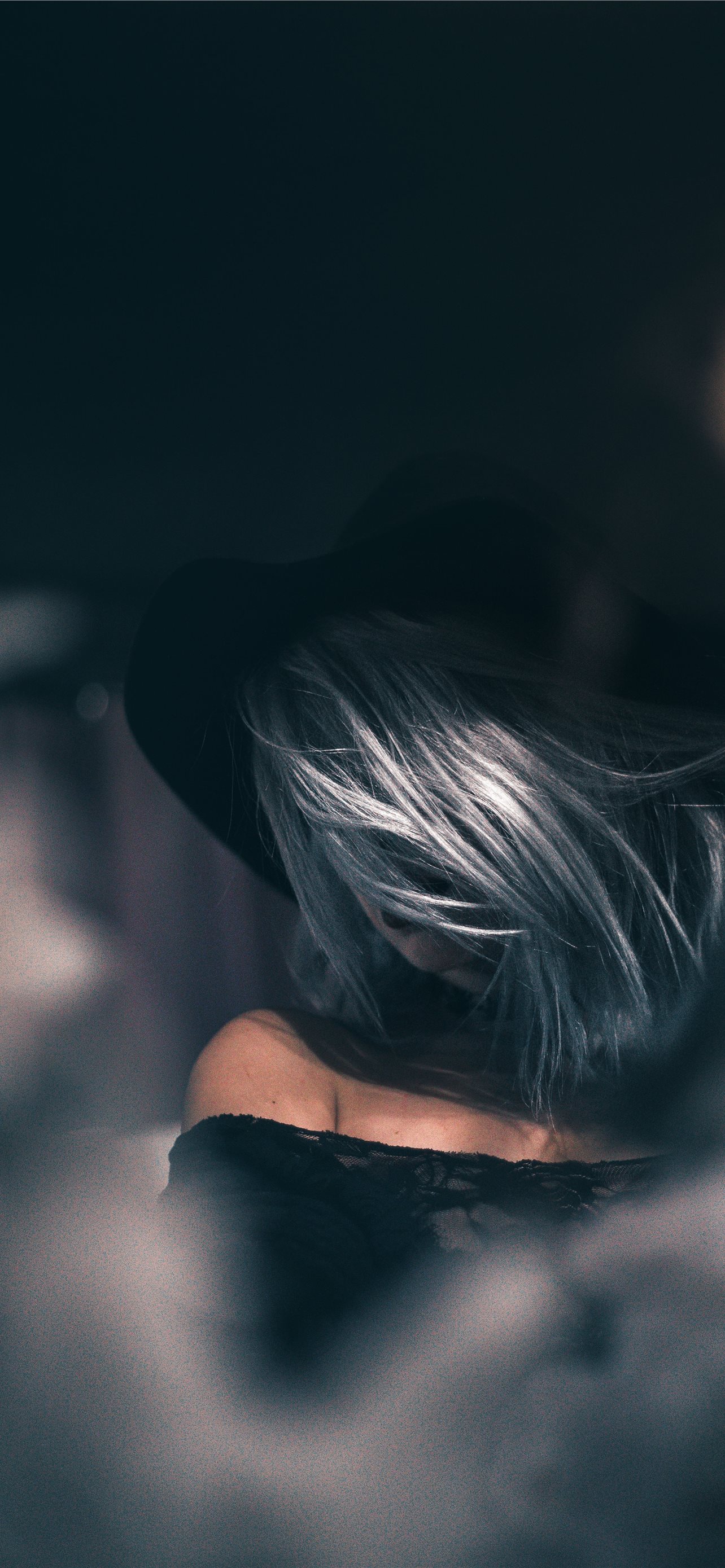 closeup photo of woman wearing off shoulder top iPhone Wallpaper Free Download