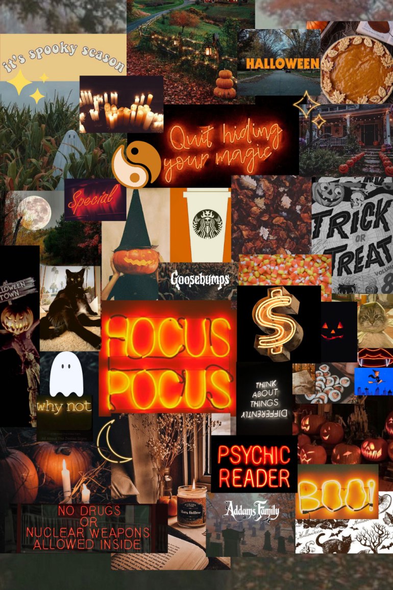 Autumn Collage Wallpaper, Halloween Collage Wallpaper