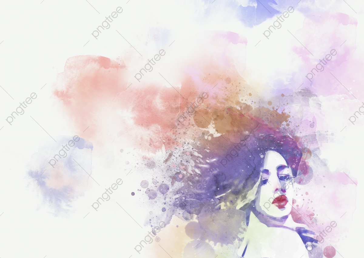 Gradient Watercolor Woman Background, Gradient, Character, Female Background Image for Free Download