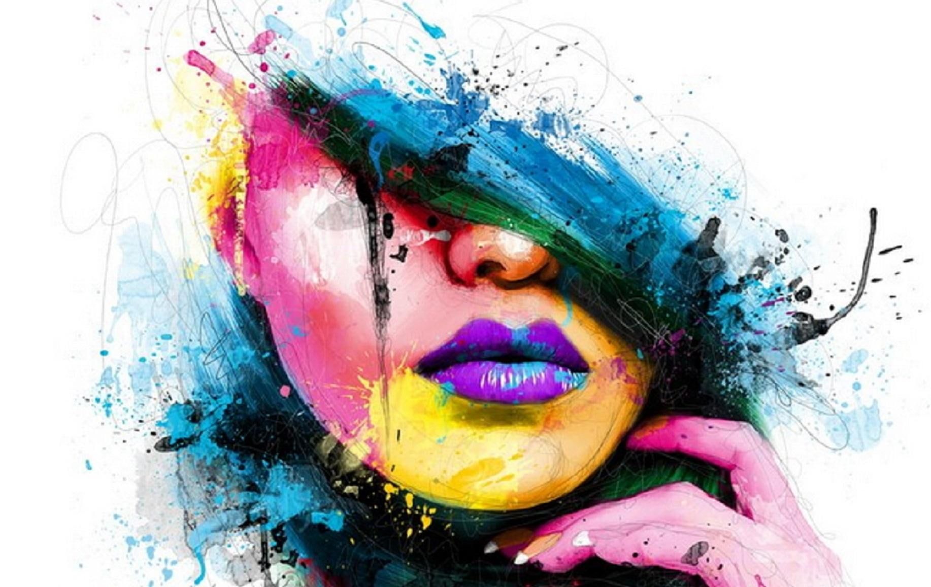 Beautiful Abstract Face #painting #woman #girl #digital #nice #face #beautiful #fine #abstract #colorful P #wallpaper #hdw. Face art, Abstract faces, Drawings