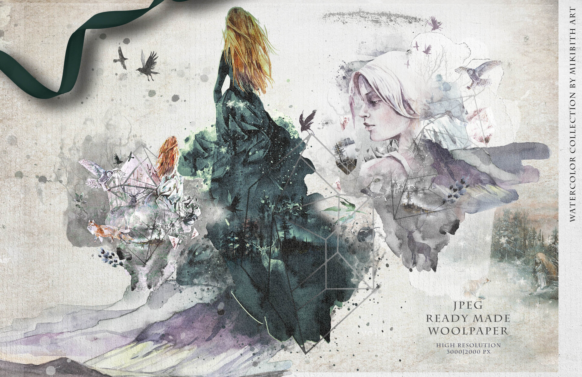Once in the dream watercolor wallpaper