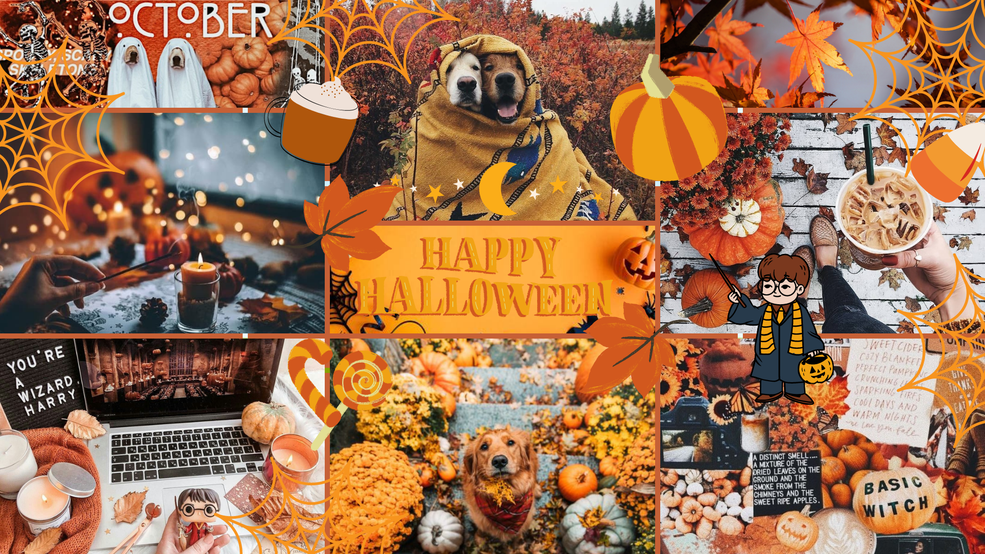 Mood board Fall October Halloween Wallpaper. Cute fall wallpaper, Fall wallpaper, Wallpaper