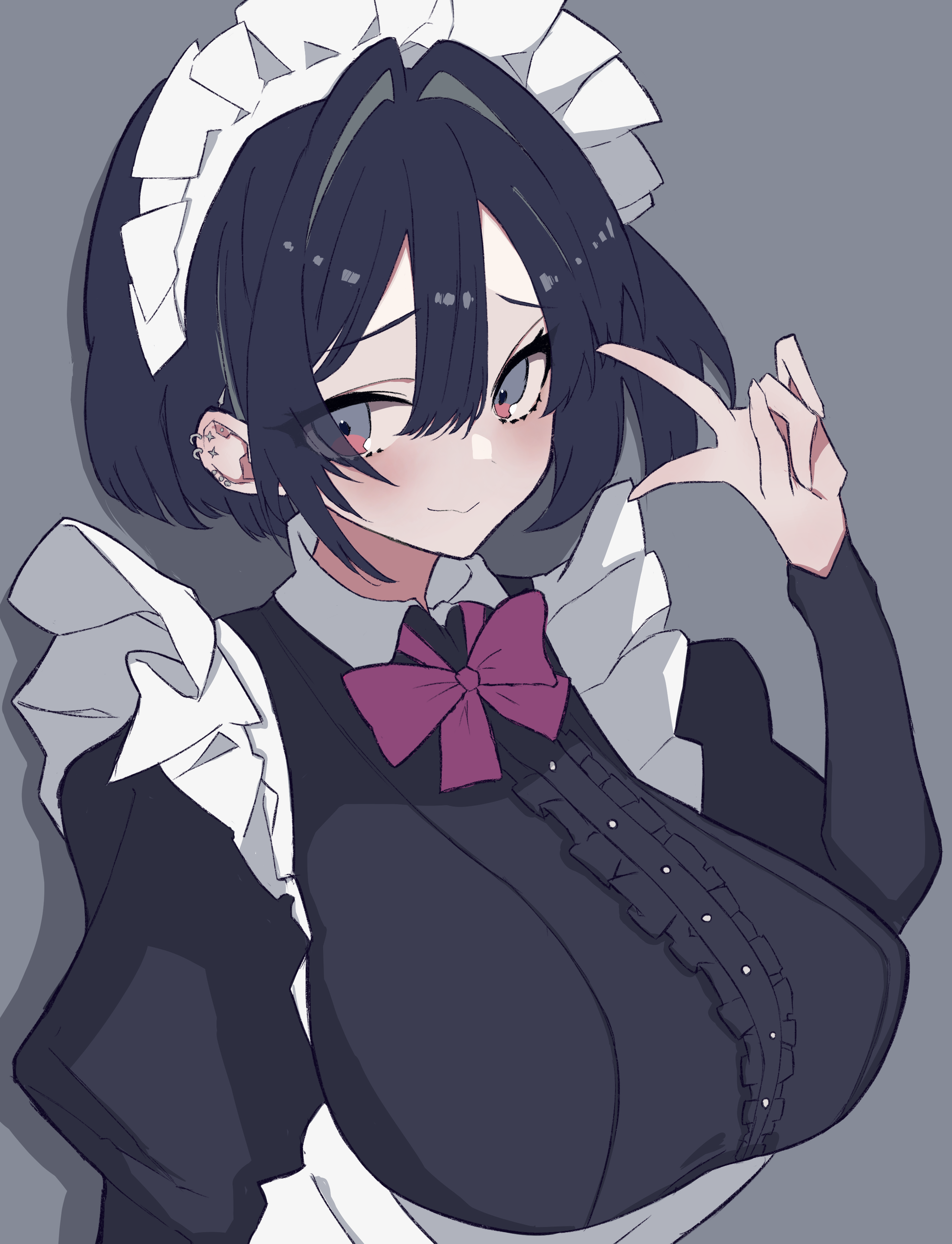 Crop Anime Maid Girl Wallpaper for Free, Headdress, Ribbon HD Background