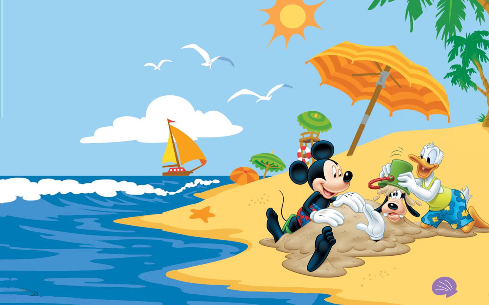 Summer Adventures With Mickey Mouse Donald Duck Goofy Disney Summer Beach HD Wallpaper 1920x1200, Wallpaper13.com