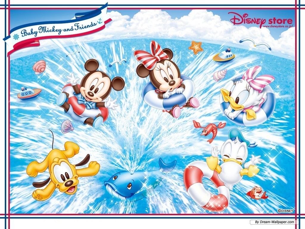 Disney Wallpaper: Baby Mickey and Friends Summer Fun. Baby minnie mouse, Minnie mouse picture, Mickey mouse picture