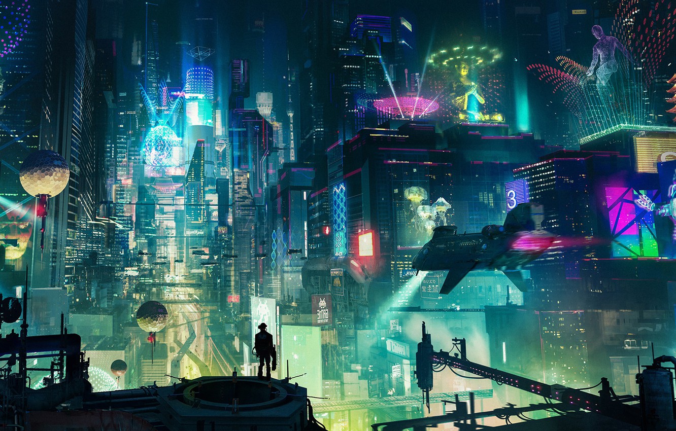 Wallpaper Cyberpunk City, future Tokyo, artur sadlos, future tokyo image for desktop, section фантастика