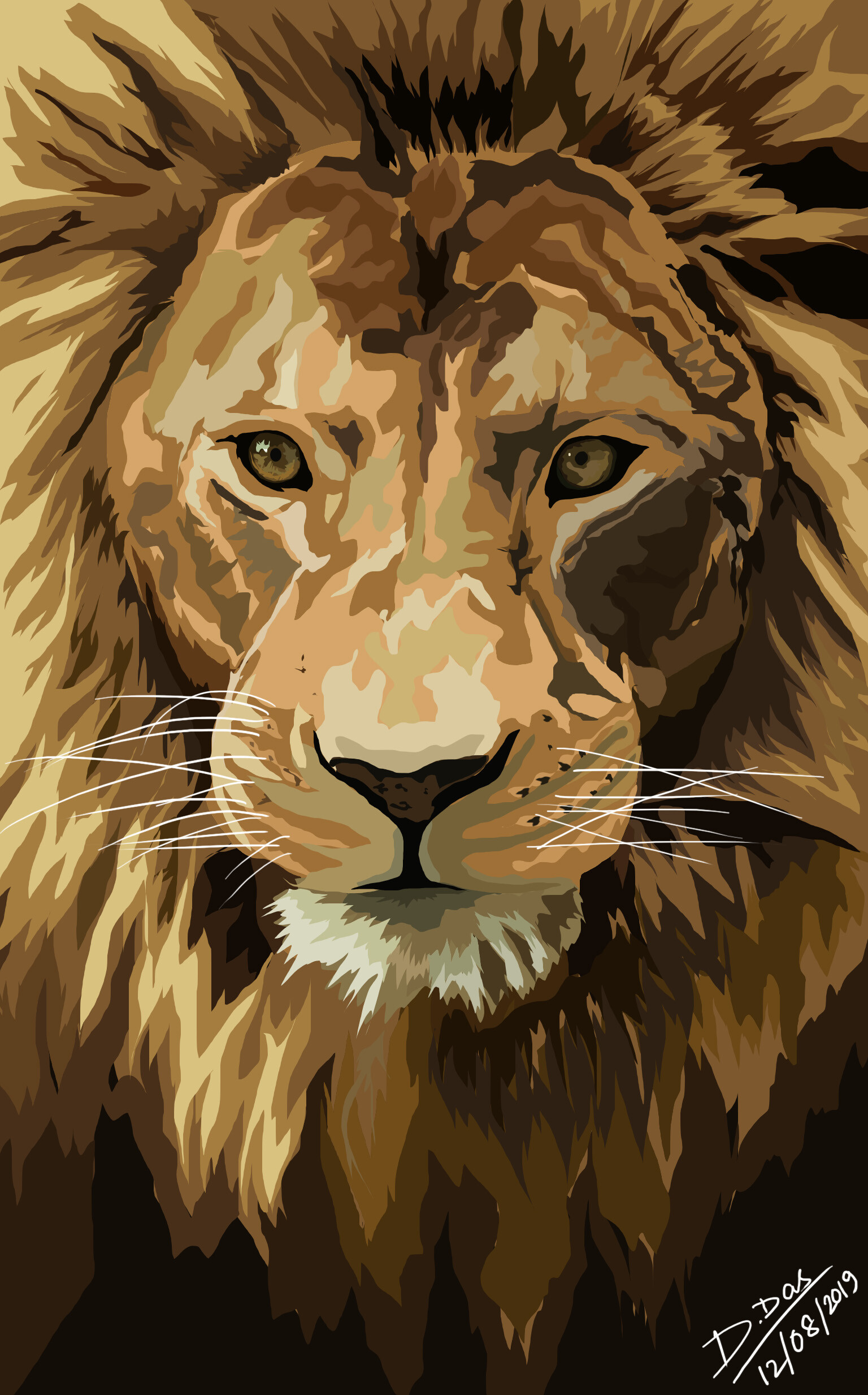 Lion portrait vector art