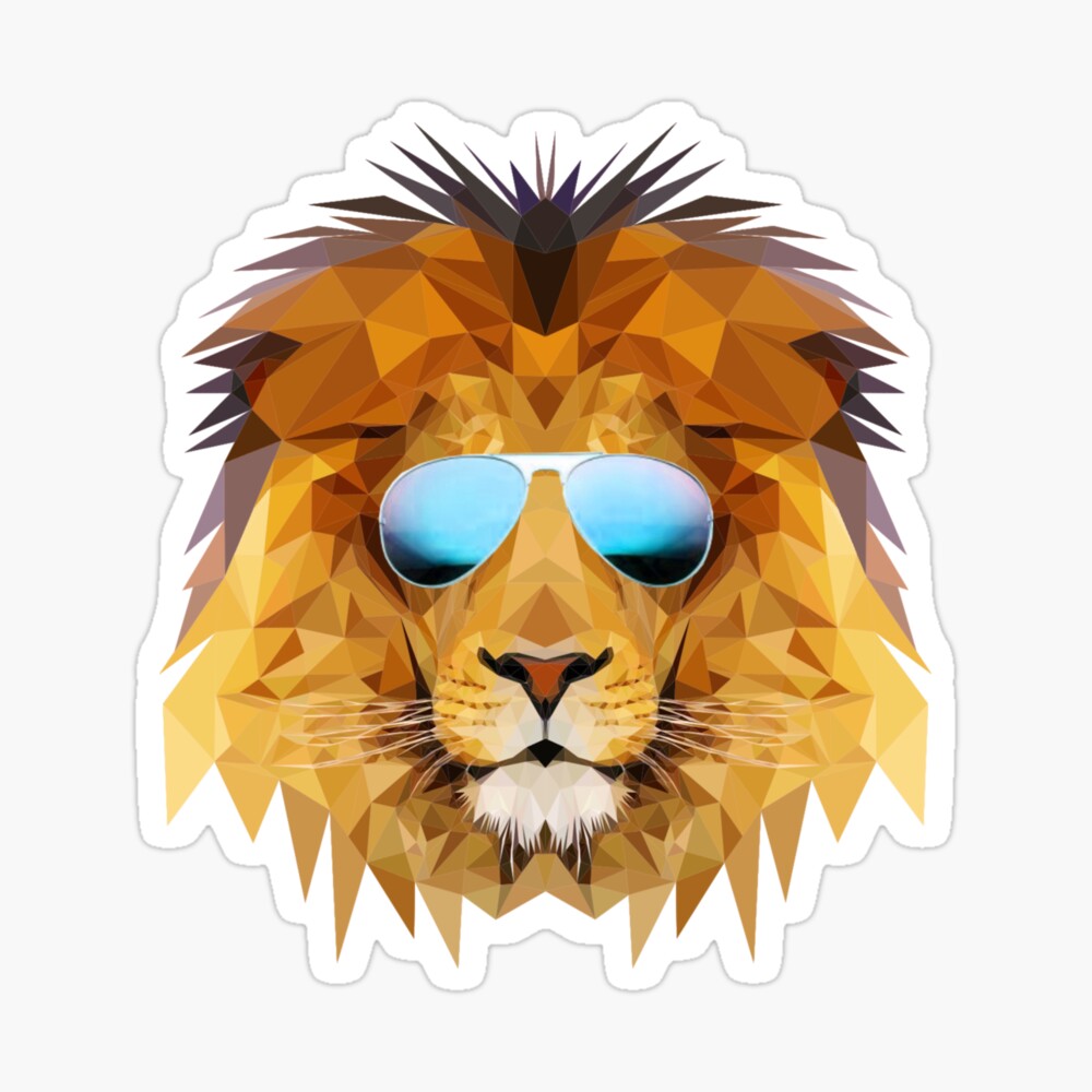 Cool Lion vector art Poster