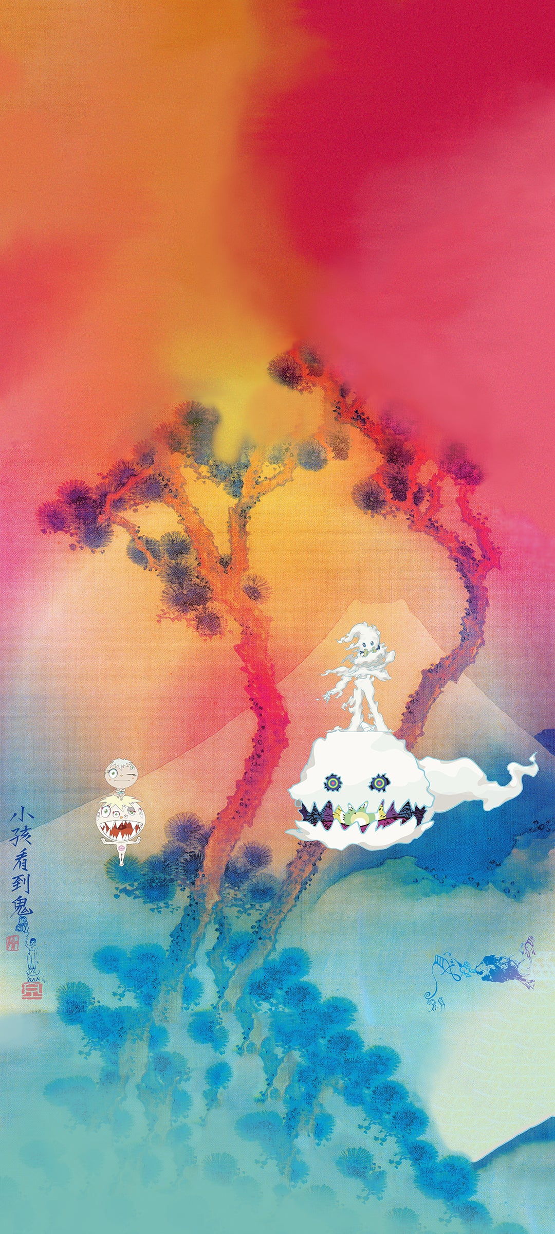KIDS SEE GHOSTS Album Cover 2400x1080 Wallpaper